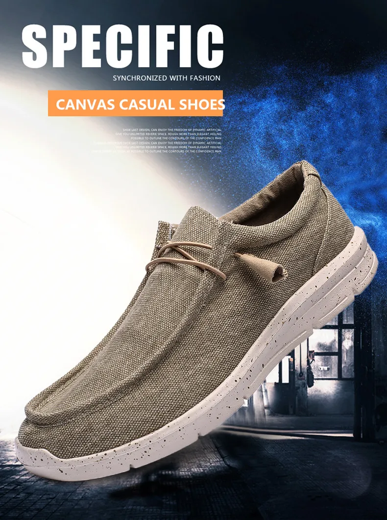 Sapatos de lona masculinos, mocassim casual respirável