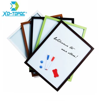 

A3 Whiteboard Wood Frame Magnetic 30*40cm Smooth Wooden Bulletin Message Dry Erase White Board Writing Board Free Accessories
