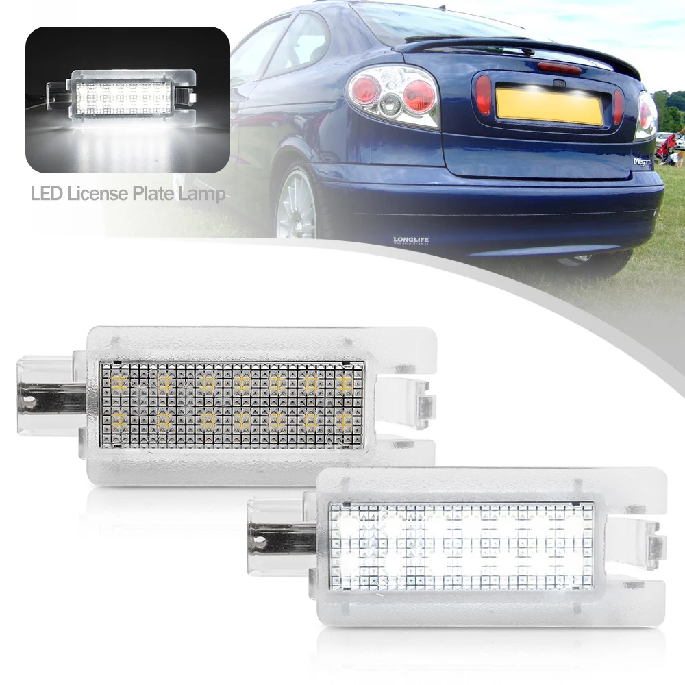 Светодиодный номерной знак для Renault Megane, свело-и Меган I MK1, Kish, ходро, Veek, MVP, 1-го поколения, 96-03, без ошибок, Canbus