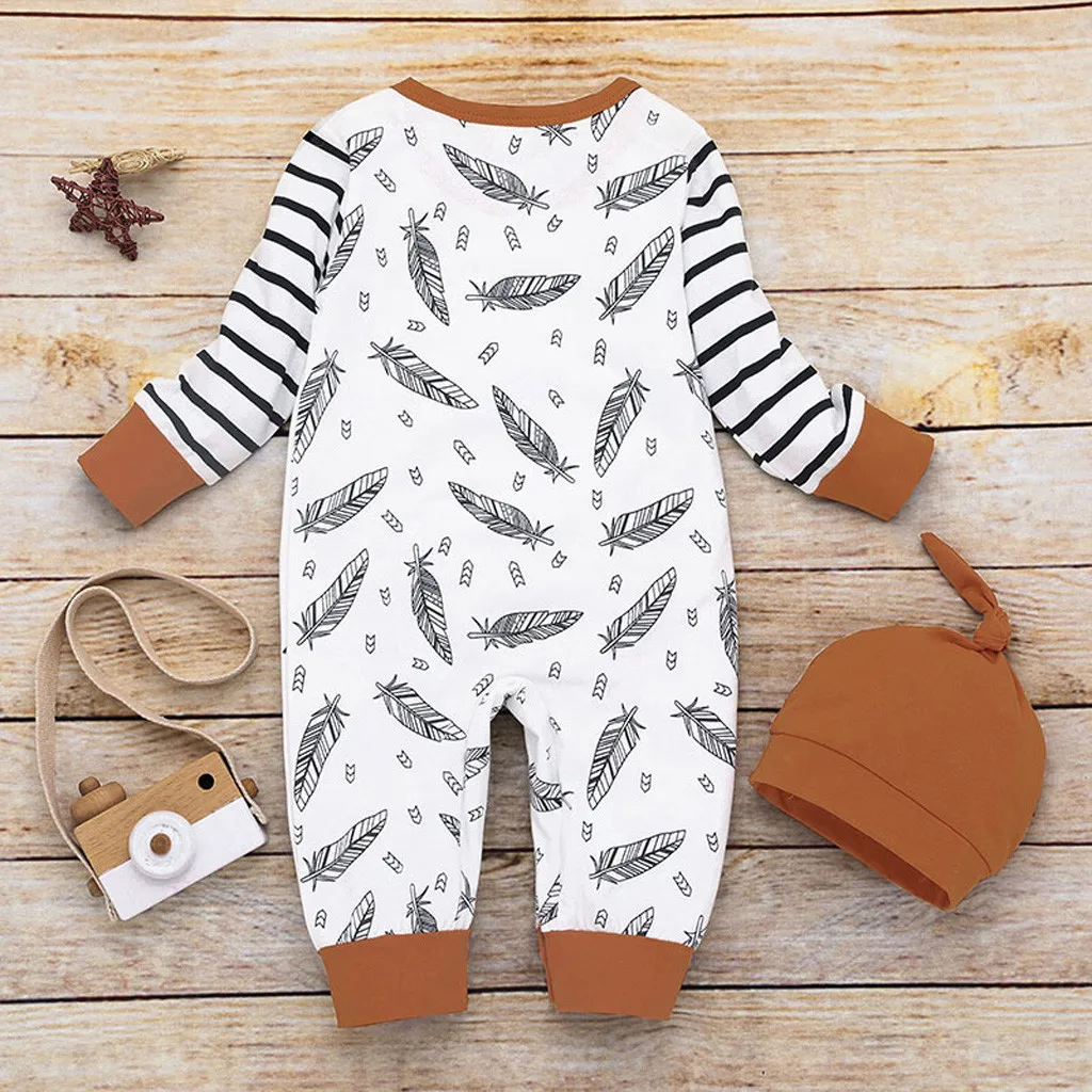 new born baby clothes baby boy romper winter clothes costume romper onesie disfraz bebe halloween Striped 0-24m Long Sleeve Z4