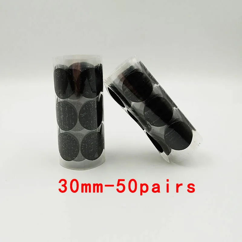 30mm 50pairs Black 100 Пара клейкая самоклеящаяся крепежная лента крючки и петли волшебная лента наклейки в горошек нейлоновая белая черная круглая липучка - Цвет: 30mm 50pairs Black