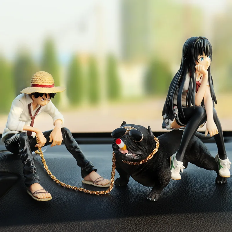 

Creative Car Ornaments Luffy Model Doll Bully Dog Ornaments Car Center Console Decoration Car Decoration Accessories