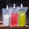 100 Pack, Stand-up Plastic Drink Packaging Bag Spout Pouch for Beverage Liquid Juice Milk Coffee 6