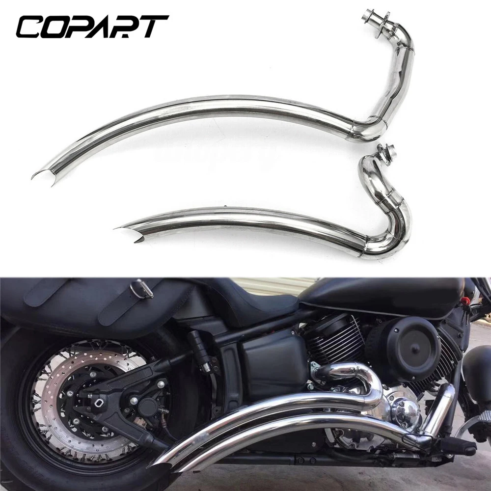 For Yamaha V Star Dragstar 1100 XVS1100 Slash Cut Exhaust System Pipe