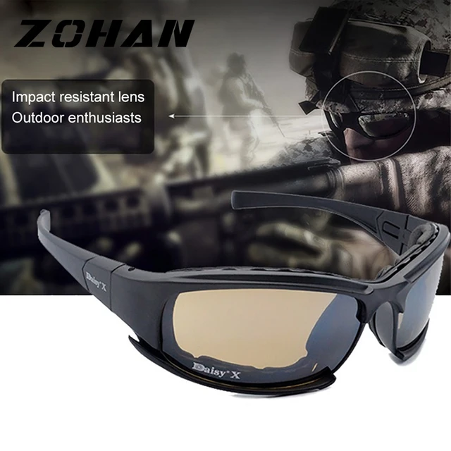 US $8.80 Military Goggles Bullet-proof Army Polarized Sunglasses 4 Lens Hunting Shooting Airsoft Eyewear Out