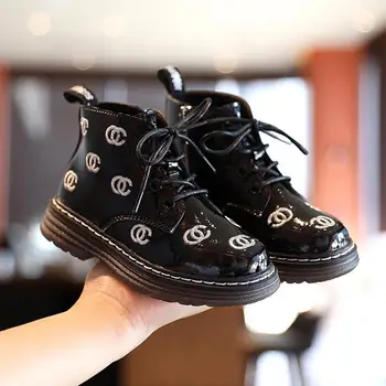 

Kids Leather Chelsea Boots Waterproof Children Sneakers Pink Black Boots For Baby Girls Boots Boys Shoes School Party