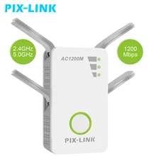 

PIXLINK Wireless Wifi Repeater 1200Mbps 2.4GHz 5GHz Dual Band AP Range AC Extender Repeater Router WPS With 4 External Antennas