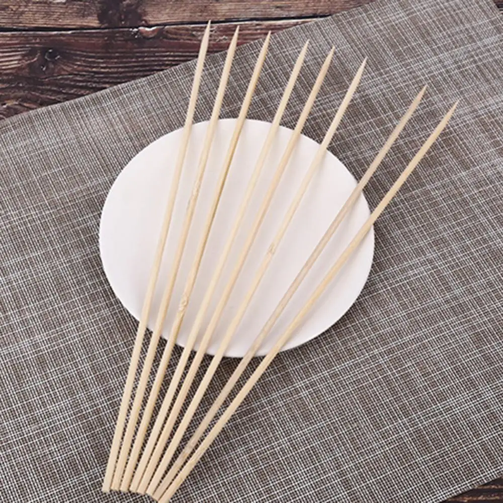 60% Hot Sale 50/100Pcs Disposable Barbecue BBQ Bamboo Skewers Meat Food Meatballs Wood Sticks Kitchen Tools Gadgets