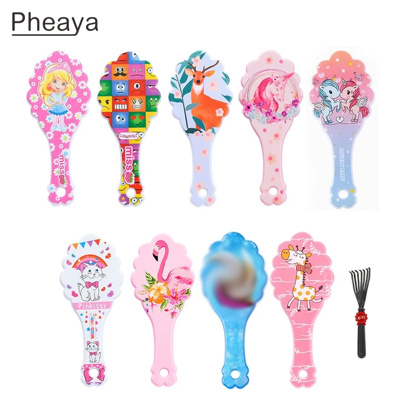 Pheaya Baby Cartoon Print Comb Anti-static Princess Comb Reduce Hair Loss Multifunctional Styling Tool Massage Hair Brush