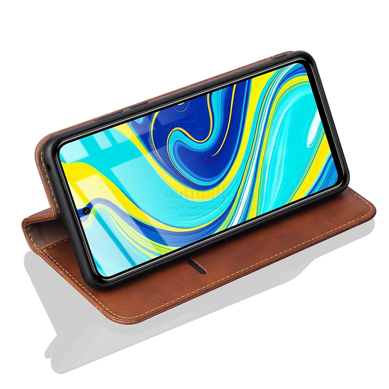 Чехол кошелек для XiaoMI RedMi Note 9 Pro роскошный кожаный Ретро книжка с подставкой и