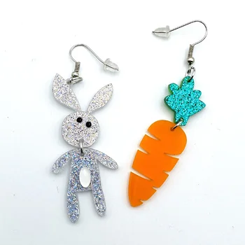 

Lovely Fashion Irregular Rabbit Carrot Acrylic Earrings for Women Girls Cute Animal Vegetables Dangle Earrings Jewelry Brincos