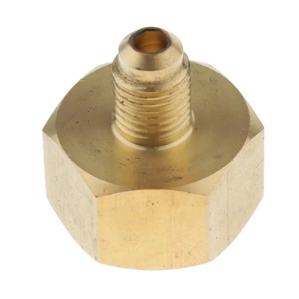 Brass Refrigerant Tank Adapter Vacuum Pump Adapter Fittings W21 to 1/4'' SAE