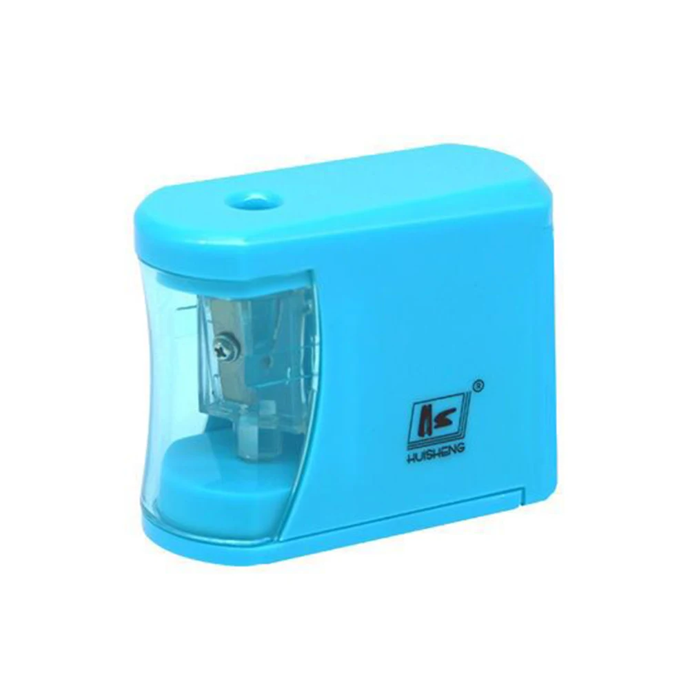 Electric Automatic Pencil Sharpener Candy Color Cute Use Battery Pencil Sharpener Kid Student Children School Gift Pen Sharpener - Цвет: Синий
