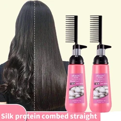 Nenhum dano ao cabelo que alisa rapidamente o creme de alisamento do cabelo do colágeno para o tratamento do cabelo da queratina da mulher que endireita 150ml