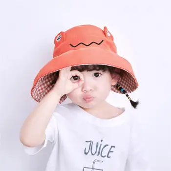 

Baby Summer Hat For Kids Boys UV Sun Shade Bucket Hat Girls Top Air Cap Children'S Big brim Reversible Visor Beach Hat 2-8 old