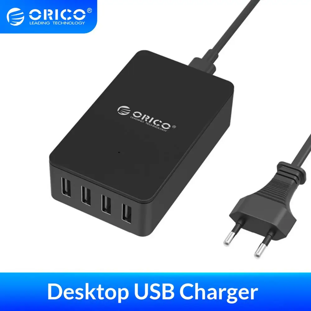 Дорожное зарядное устройство ORICO USB 5V2.4A 4 порта быстрая зарядка адаптер