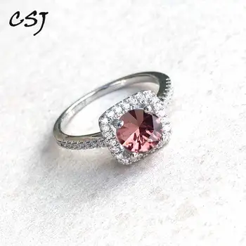 

CSJ Cute Zultanite Ring Sterling 925 Silver Round 6MM Created Sultanite Fine Jewelry Women Lady Wedding Party Gift