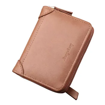 

Vintage Men Leather Wallet Luxury Zipper Short Male Purses Money Large Capacity Coin Purse Portomonee Carteria