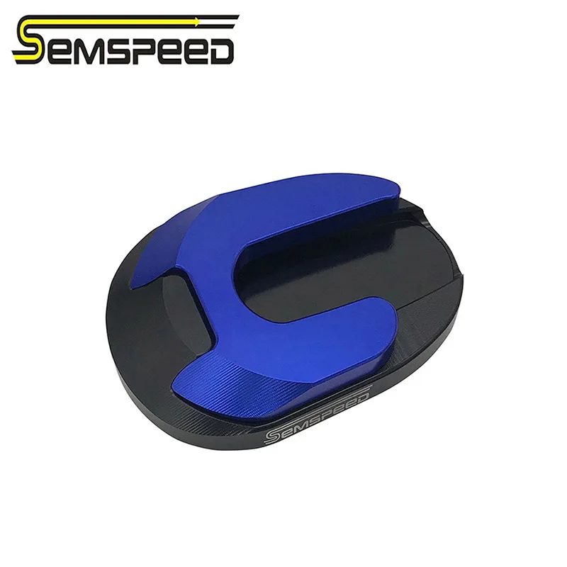 Боковая Подставка для ног Semspeed боковая удлинитель-Поддержка мотоцикла Нескользящая пластина для Yamaha Nmax 125 150 155 - Цвет: Синий