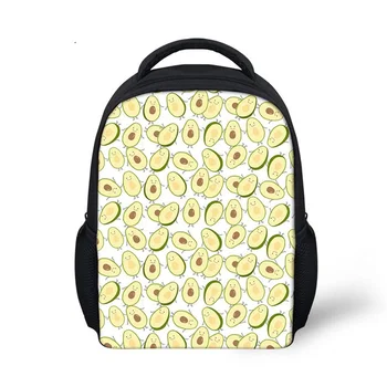 

Cute Cartoon Avocado Printing Students School Backpack Canvas Shoulder Backpacks for Kids Girls Boys Casual Mochilas