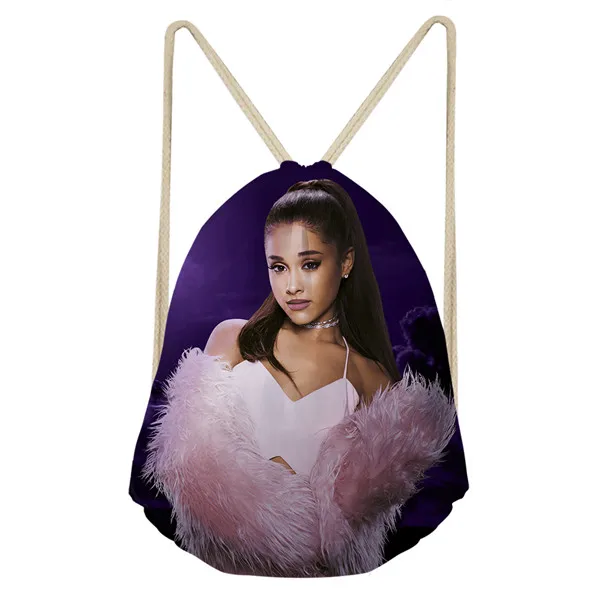 ELVISWORDS Ariana Grande, сумки на шнурках с принтом, сумки для девочек-подростков, рюкзаки для йоги, женские сумки для спортзала, дорожные пляжные сумки - Цвет: HMH149Z3