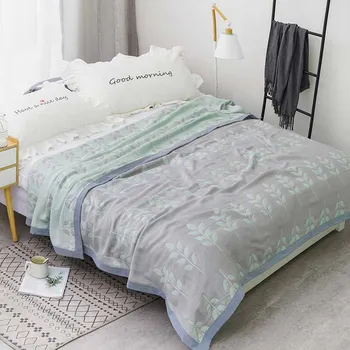 

Bamboo Fiber Towel Blankets for Baby Kids Adult Knitted Summer Cool Plaid Bedspread Comforter Queen King Size