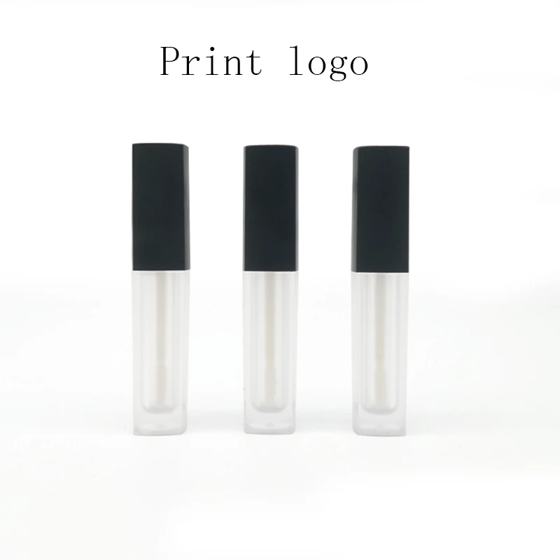 

Print Your Logo 50pcs 2.5ML Empty Lip Gloss Tubes DIY Lip Gloss Container Mini Sample Cosmetic Container with Black Cap