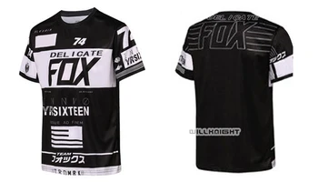 

Delicate Fox Quick Dry Short Sleeve 180/360 Demo Black White T-shirt Motocross Motorcycle Mountain Bicycle Offroad T Shirts