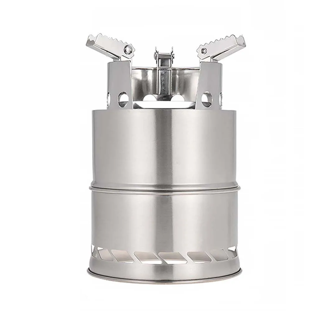 

Outdoor Camping Equipment Cross Border Windproof Wood Stove Cooking Stainless Steel Detachable Furnace Picnic Gas Burner Stove