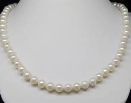 

New Arrival Real Pearl Necklace Classic 6-7mm Natural Color White Round Freshwater Pearl Necklace Fine Jewelry Wedding Gift