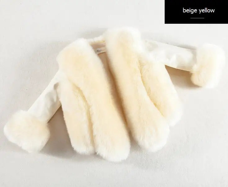 beige yellow Пальто с искусственным мехом для девочек осенне-зимние модные меховые пальто для девочек Толстая теплая парка элегантные меховые пальто принцессы Детское пальто с искусственным мехом От 2 до 12 лет - Цвет: beige yellow
