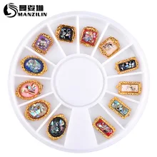 Инструмент для украшения ногтей, стеклянная бумага, аксессуары для мусора в коробке, ретро буровые украшения, поворотный стол, 114