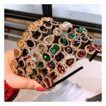 

HOT SALE Gemstone color diamond headband all-match hairpin jewelry