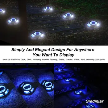 

2020 Solar Power LED Lamp Round Shaoe Outdoor Garden Spot Landscape Buried Light Blue Lighting