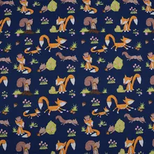 Холщовая ткань с принтом лисы из чистого хлопка