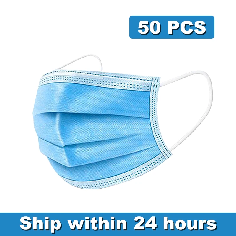 

Anti-Pollution Disposable Face Masks 3 Laye Mask dust protection Masks Dust Filter Elastic Ear Loop Disposable Safety Mask