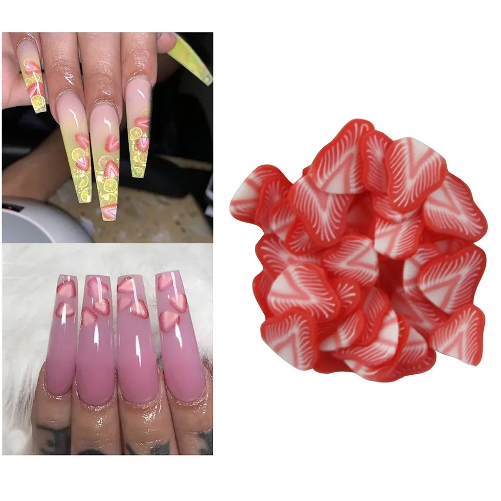 

Nail Art Fresh Fruit Slice Crystal Mud Slime Cream Gel Nail Accessories DIY Nail Decoration Nail Polish Patch 2019