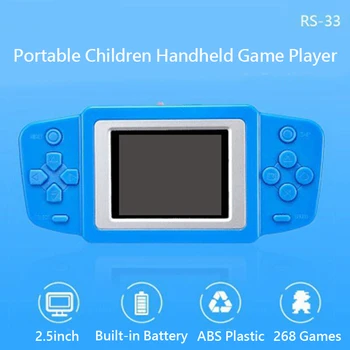 

RS-33 Portable Mini Retro Game Console Children's Educational Handheld Game Player 2.5" Color Screen 268 Games Bulit-in Battery