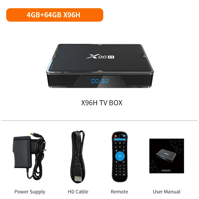 Smart android tv box X96H Allwinner 603 четырехъядерный Android 9,0 телеприставка dual HD 2,4G 5G wifi BT 4,1 медиаплеер - Цвет: 4G 64G