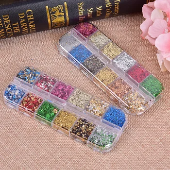 

Colorful Flakes Manicure Nail Sequins Nail Art 8g Glitters Aluminum Irregular Holographic Glitter Powder Nail