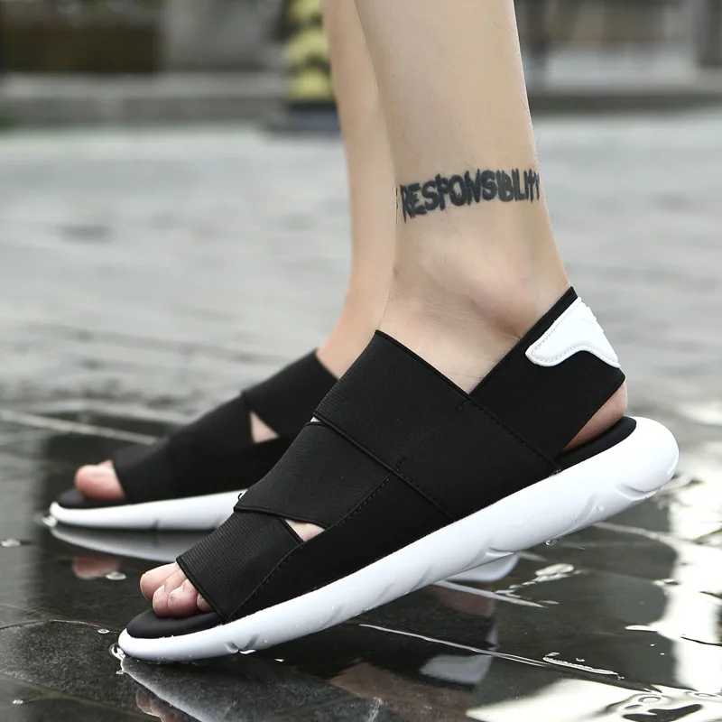 Мужские сандалии унисекс; модная повседневная обувь; мужские летние удобные пляжные сандалии; нескользящая обувь из эластичной ткани; легкие сандалии