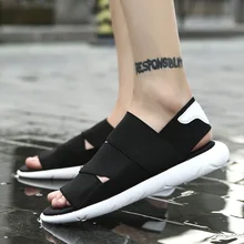 Мужские сандалии унисекс; модная повседневная обувь; мужские летние удобные пляжные сандалии; нескользящая обувь из эластичной ткани; легкие сандалии