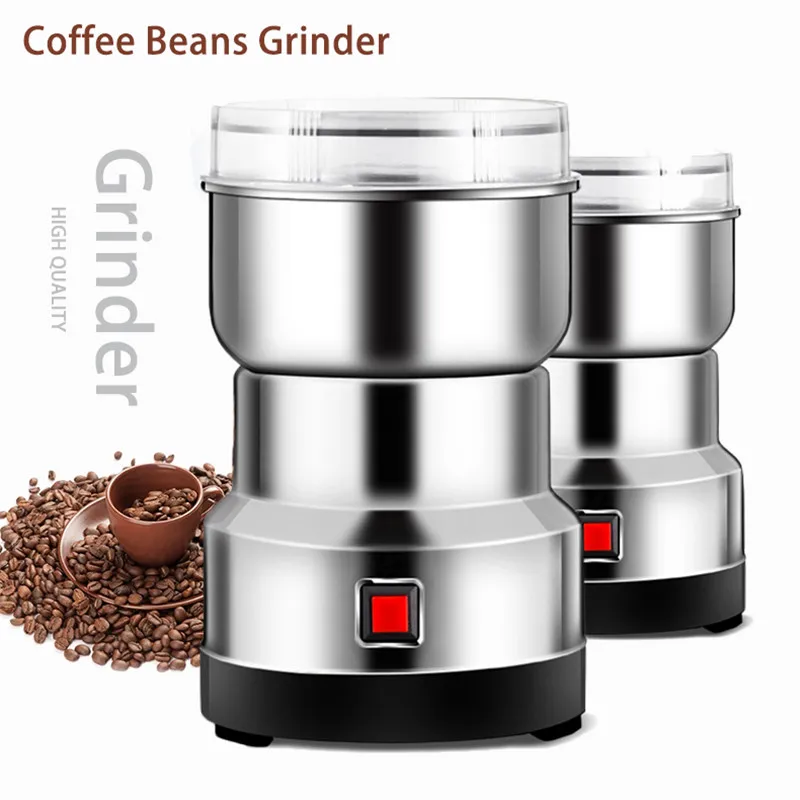 

220V New Electric Coffee Beans Grinder Kitchen Herbs Spices Nuts Grains Milling Grinding Household Coffeeware Machine EU US Plug