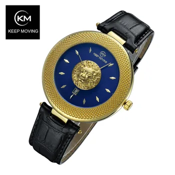 

Lion Head Watch Men Rose Gold Watch Men Top Famous Brand Luxury Casual Leather Quartz Watch Relogio Masculino Male Clock