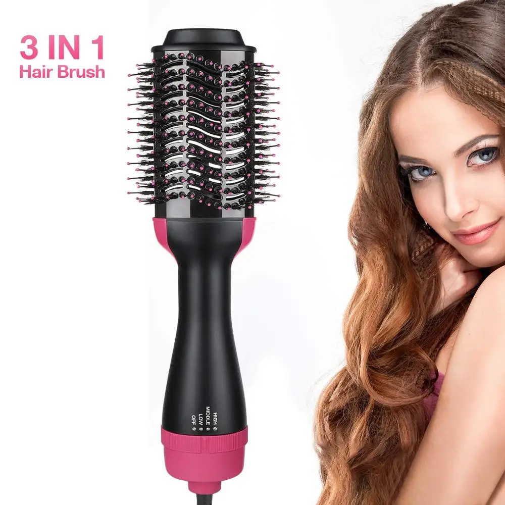 

Professional One Step Hair Dryer brush volumizer 2 in 1 straightener and curler Hot Air Curling iron Rotating Comb Styling