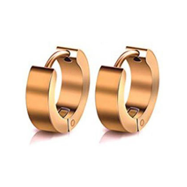 pair Classic Korean Punk Stainless Steel Ear Clip Earrings For Men Women Black No Pierced Fake Ear Circle New Pop Jewelry