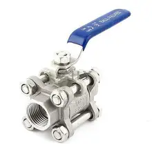 1/2PT Dia женский двойной концы полный порт из нержавеющей стали 3 шт шаровой клапан