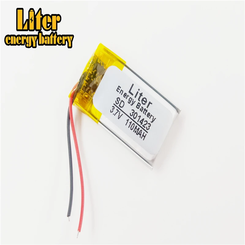 Liter energy battery polymer lithium battery 301423 3.7V 110MAH 301525 MP3,MP4,MP5,GPS,DVD,Bluetooth headset small speaker toy