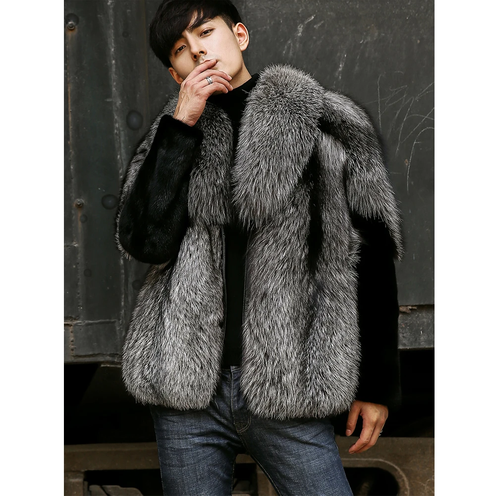 2019 New Mens Gray Fox Fur Coat Men S Mink Fur Coat Short Winter Warm Coats Fur Jacket Genuine Leather Coats Aliexpress
