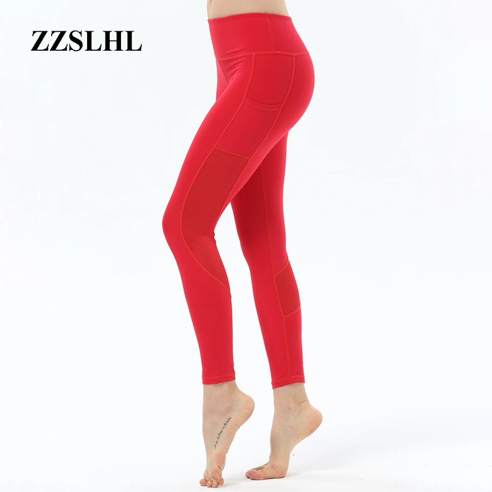 red gym leggings
